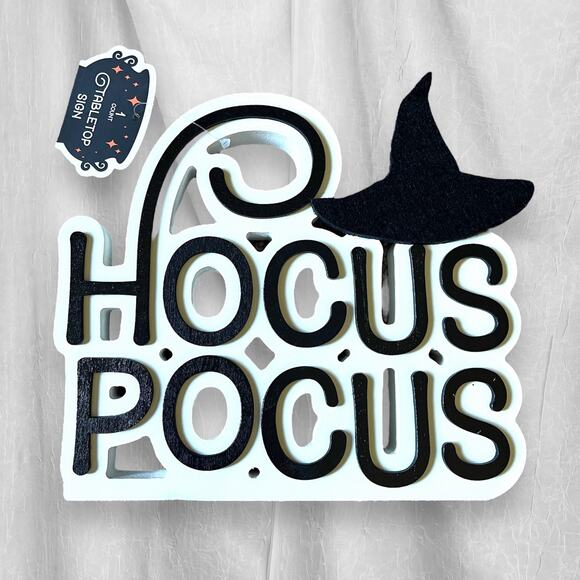 🏚️ NWT Hocus Pocus Witch Hat Table Top Sign Halloween Decor Target - Picture 1 of 16